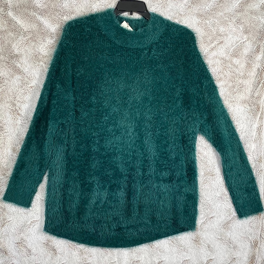 A New Day Green Sweater Eyelash Sz XXL